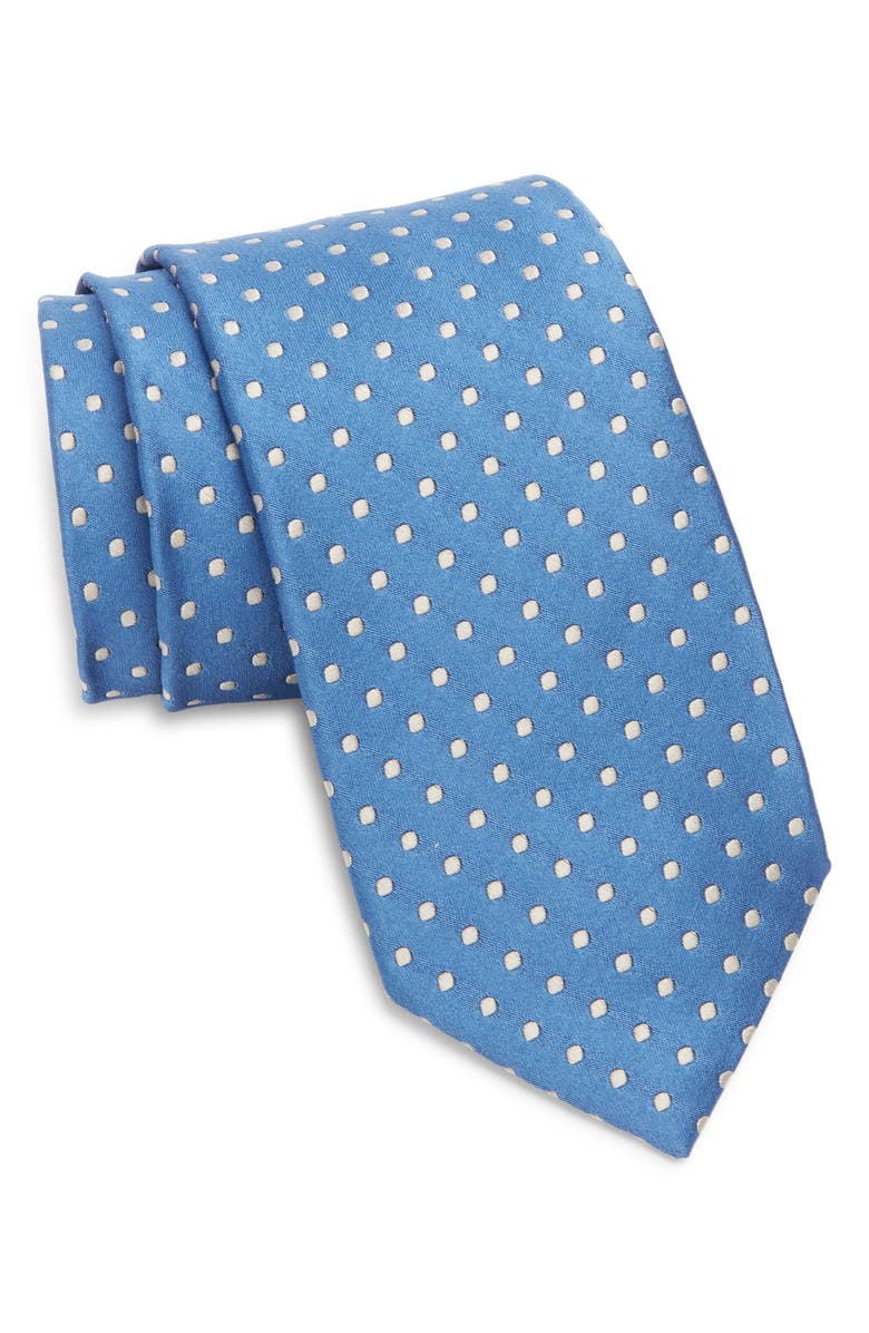 TOM FORD Polka Dot Jacquard Mulberry Silk Tie, Main, color, Carta Da Zucchero