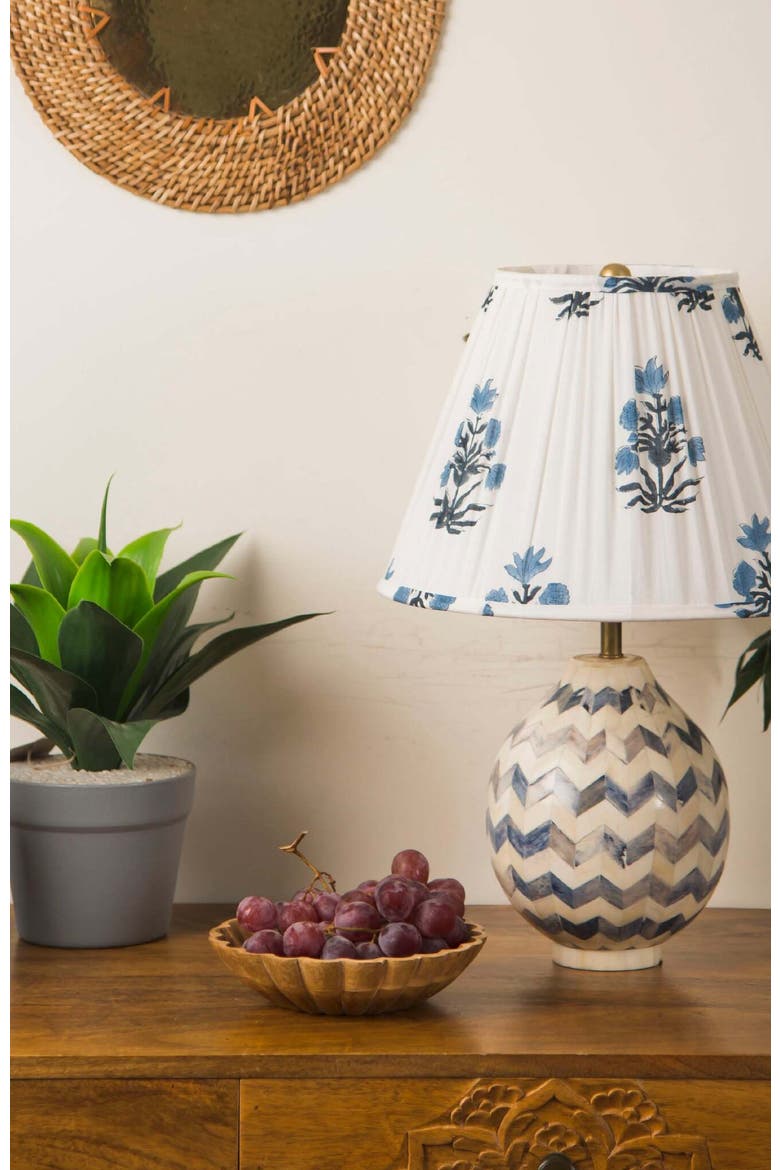Azure Blossom Lamp Shade, Alternate, color, White