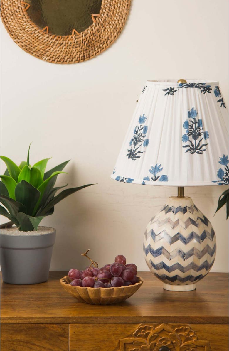 Mela Artisans Azure Blossom Lamp Shade, Alternate, color, White