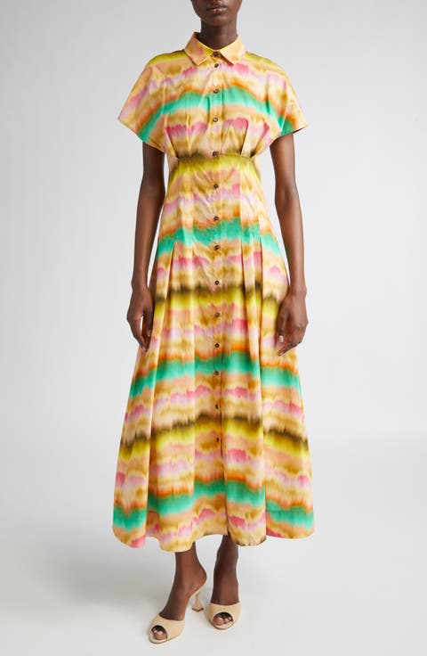 Sunset Seam Detail Cotton Poplin Shirtdress