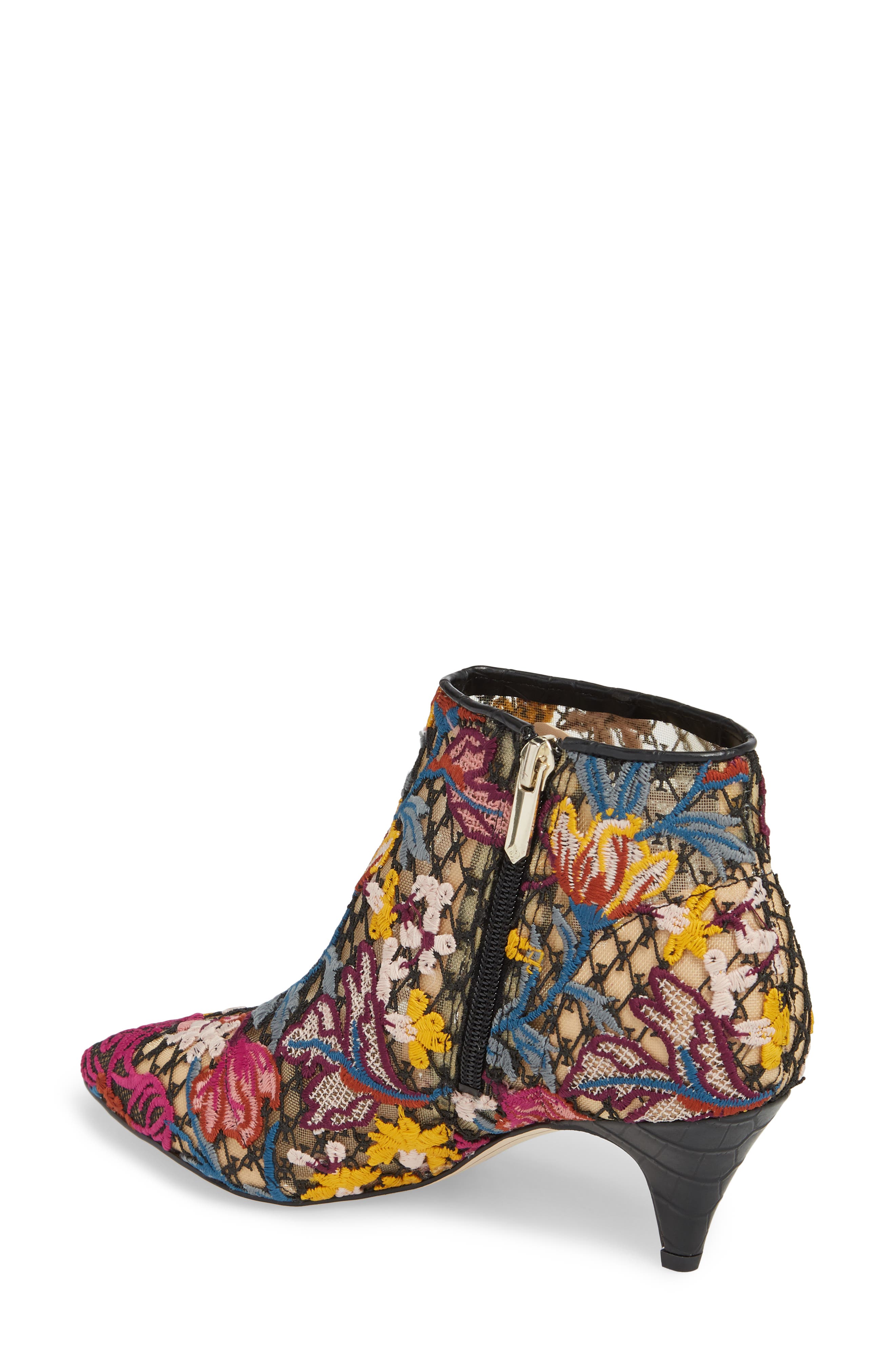 Kinzey Pointy Toe Bootie, Alternate, color, BRIGHT MULTI FLORAL LACE