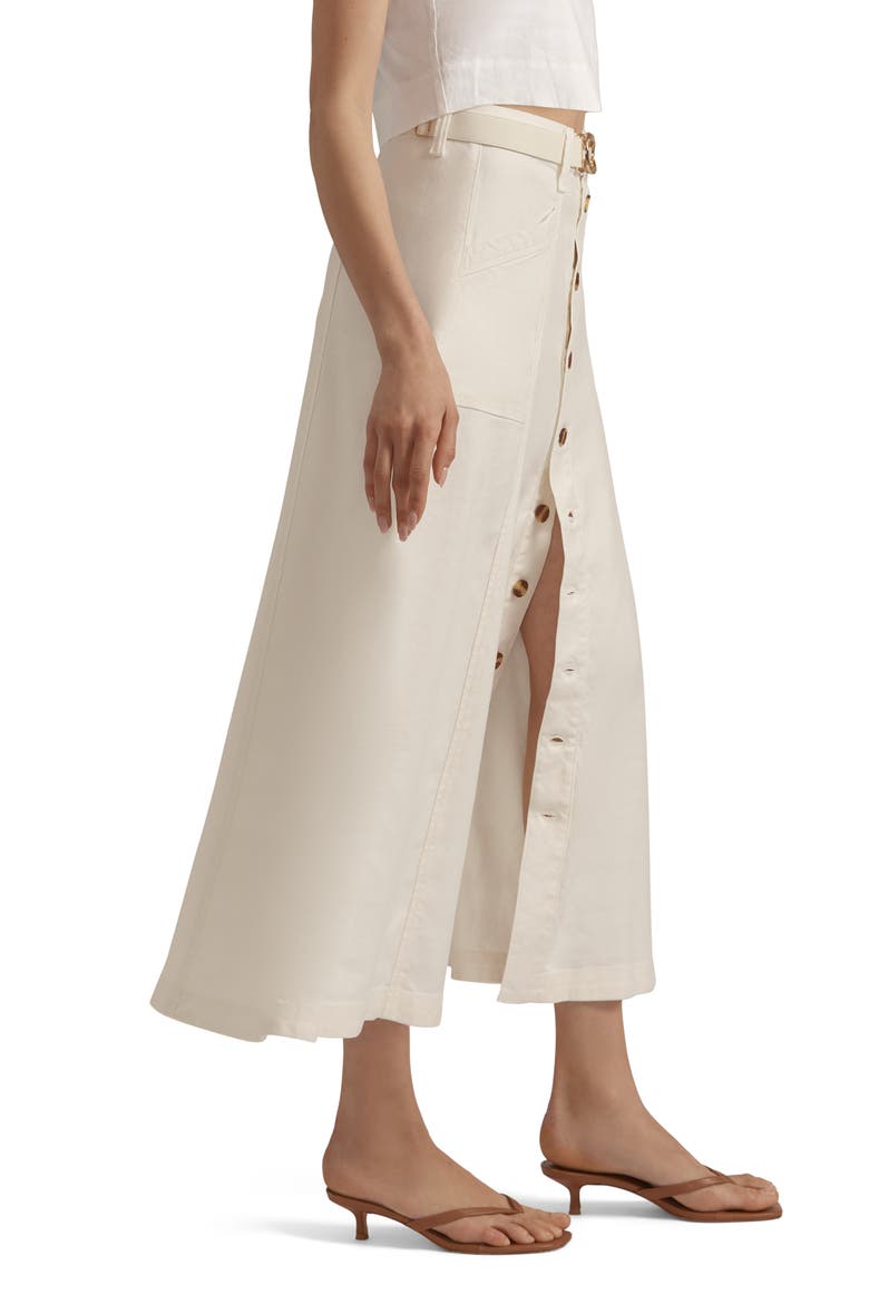 The Lila A-Line Denim Skirt, Alternate, color, GARDENIA