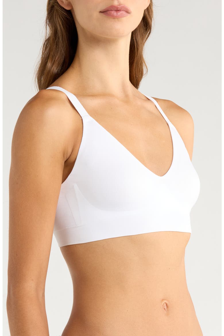 Soft Form V-Neck Bralette, Alternate, color, WHITE
