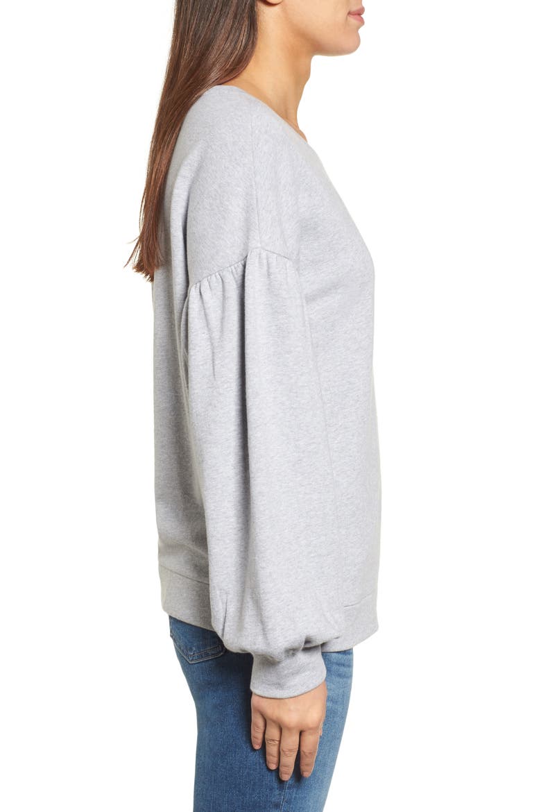 Blouson Sleeve Sweatshirt, Alternate, color, GREY