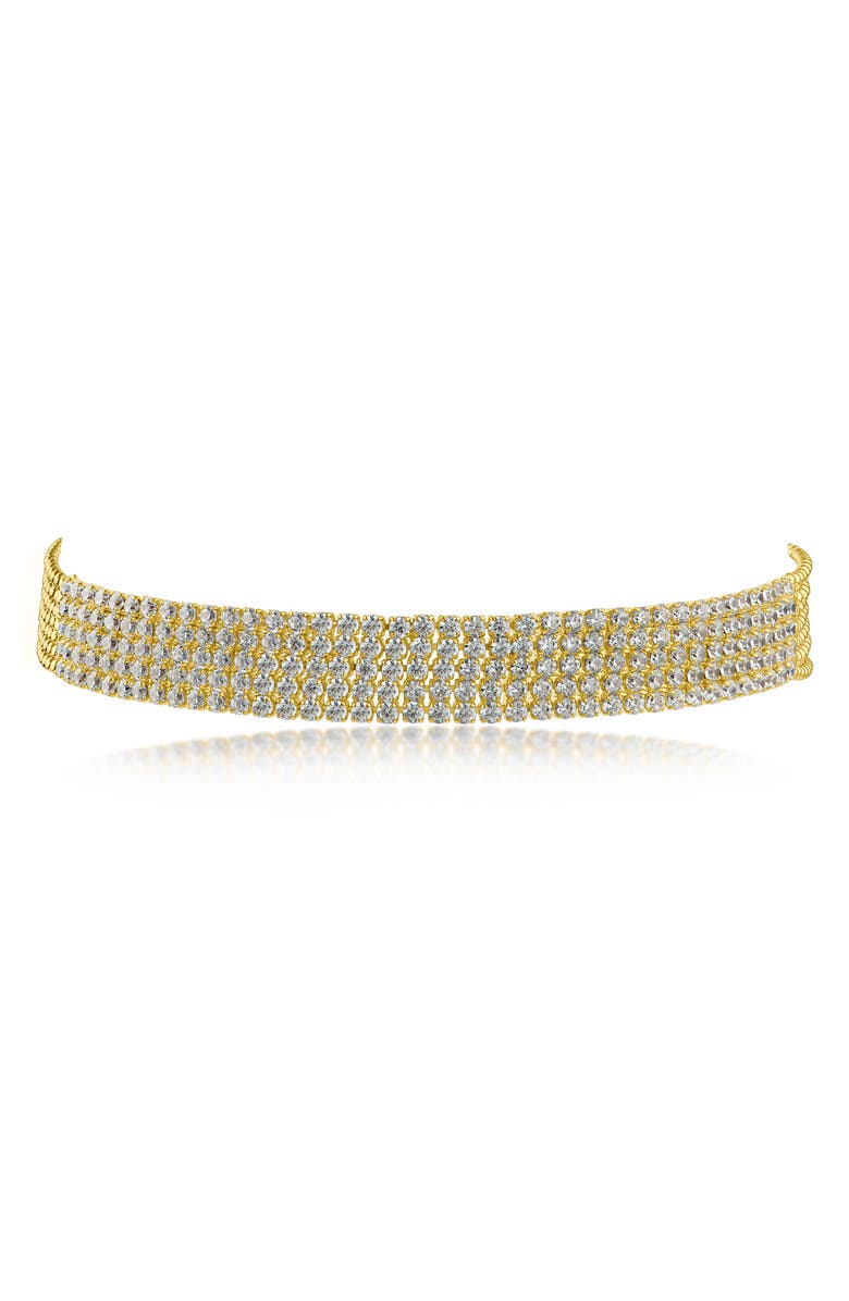 CZ by Kenneth Jay Lane Pavé Cubic Zirconia Bracelet, Main, color, Clear-Gold