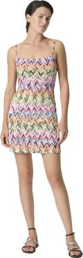 Missoni Mini Dress In Stretch Viscose With Lace And Zigzag Motif
