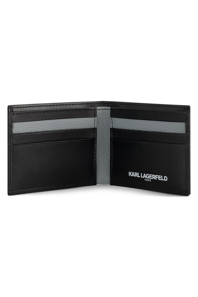 Profile Graphic Leather Bifold Wallet, Alternate, color, BLACK