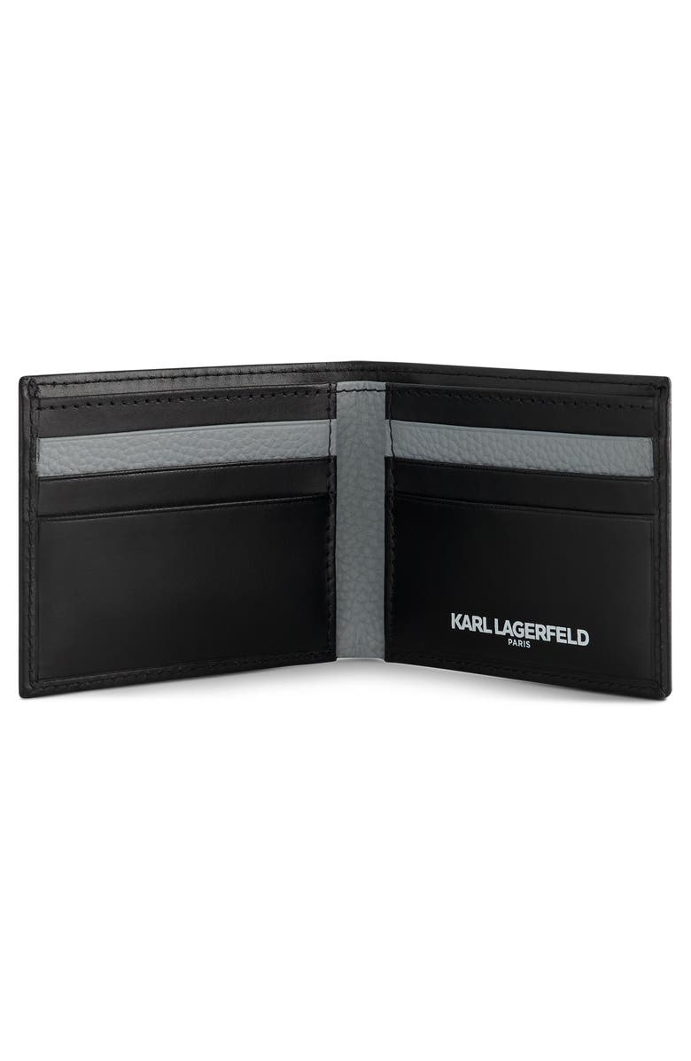 KARL LAGERFELD PARIS Profile Graphic Leather Bifold Wallet, Alternate, color,
