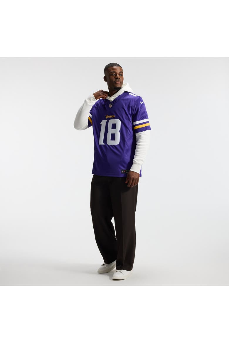 Men's Nike Justin Jefferson Purple Minnesota Vikings Team Vapor F.U.S.E. Stitched Limited Jersey, Alternate, color, Purple