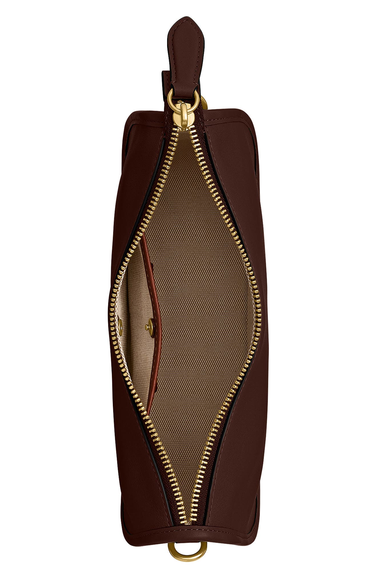 COACH Waverly Natural Grain Leather Shoulder Bag, Alternate, color, Maple