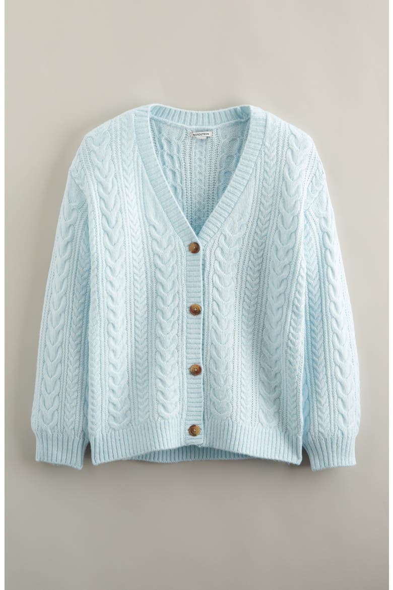 Kids' Oversize Cable Cardigan, Main, color, BLUE DELICATE