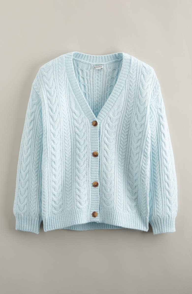 Nordstrom Kids' Oversize Cable Cardigan, Main, color, Blue Delicate
