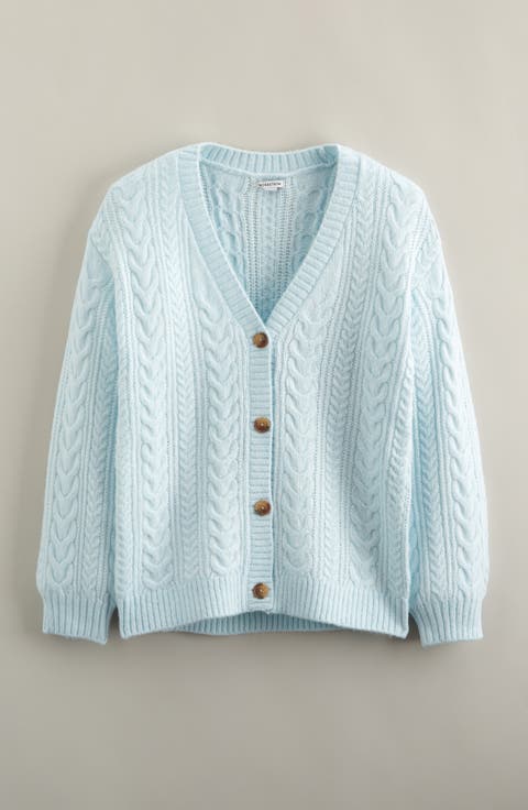 Kids' Oversize Cable Cardigan (Big Kid)