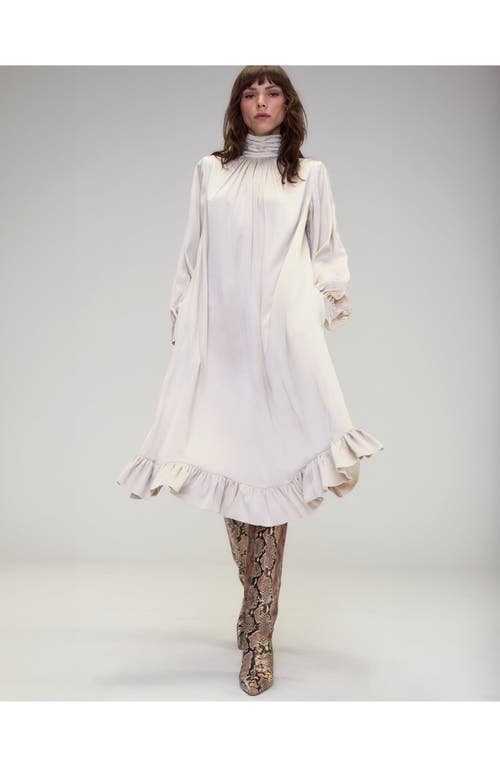 Cynthia Rowley Monroe Silk Charmeuse Dress In Stone