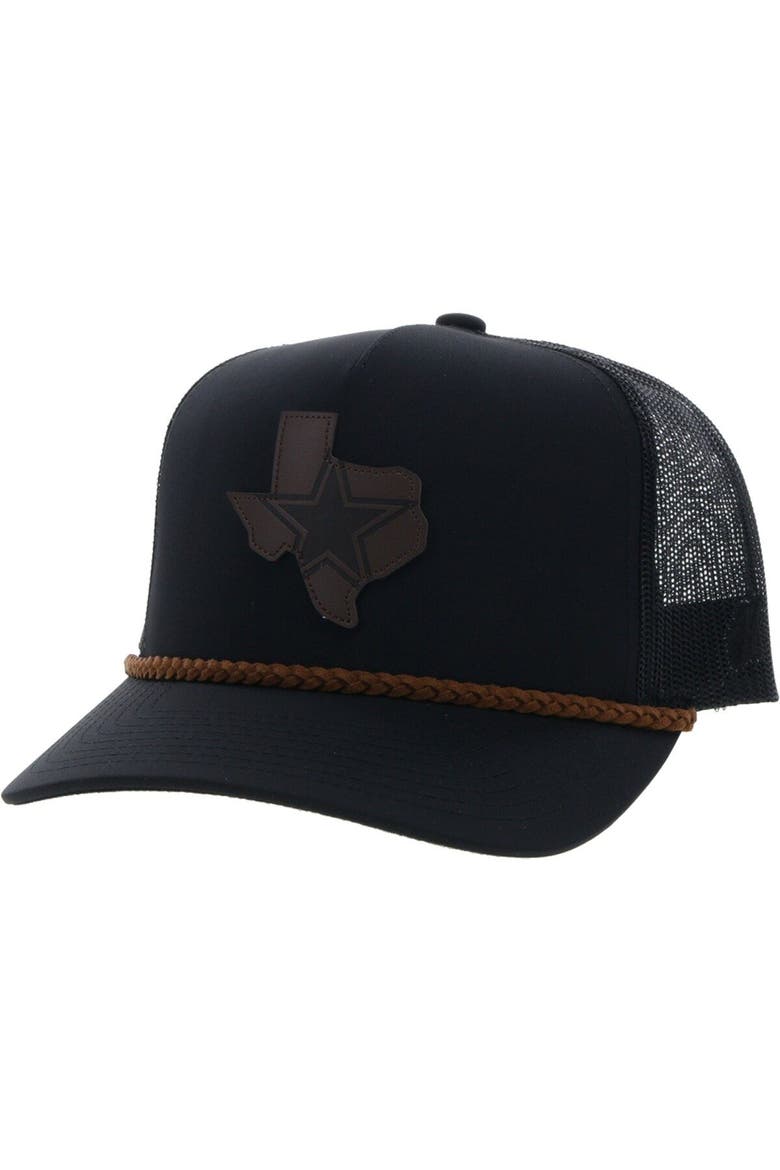 Men's HOOey Black Dallas Cowboys State Patch Trucker Snapback Hat, Main, color, Black