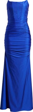Emerald Sundae Stretch Satin Corset Gown