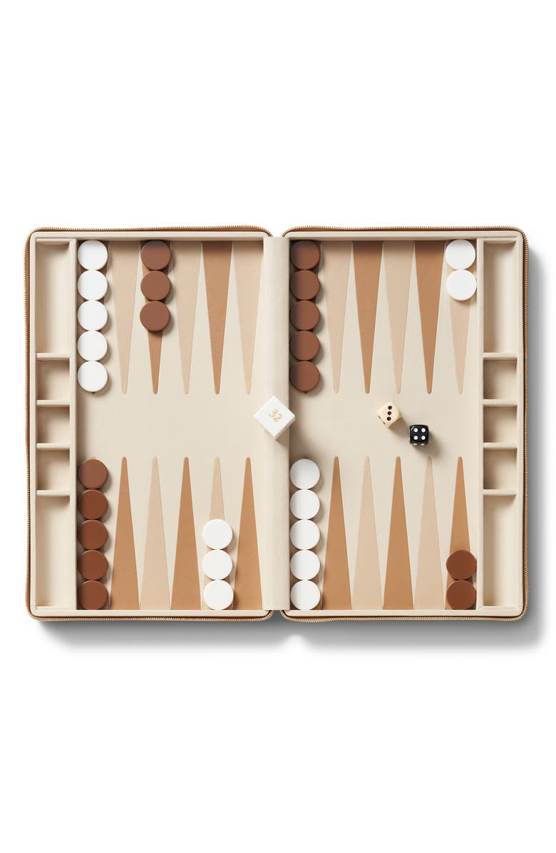 Aerin Enzo Travel Backgammon, Alternate, color, Fawn