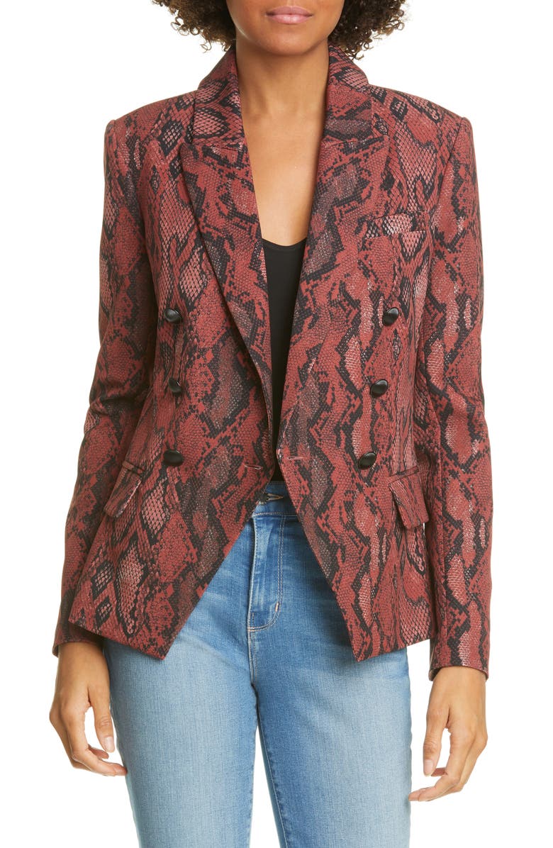 L'AGENCE Kenzie Double Breasted Blazer, Main, color, 