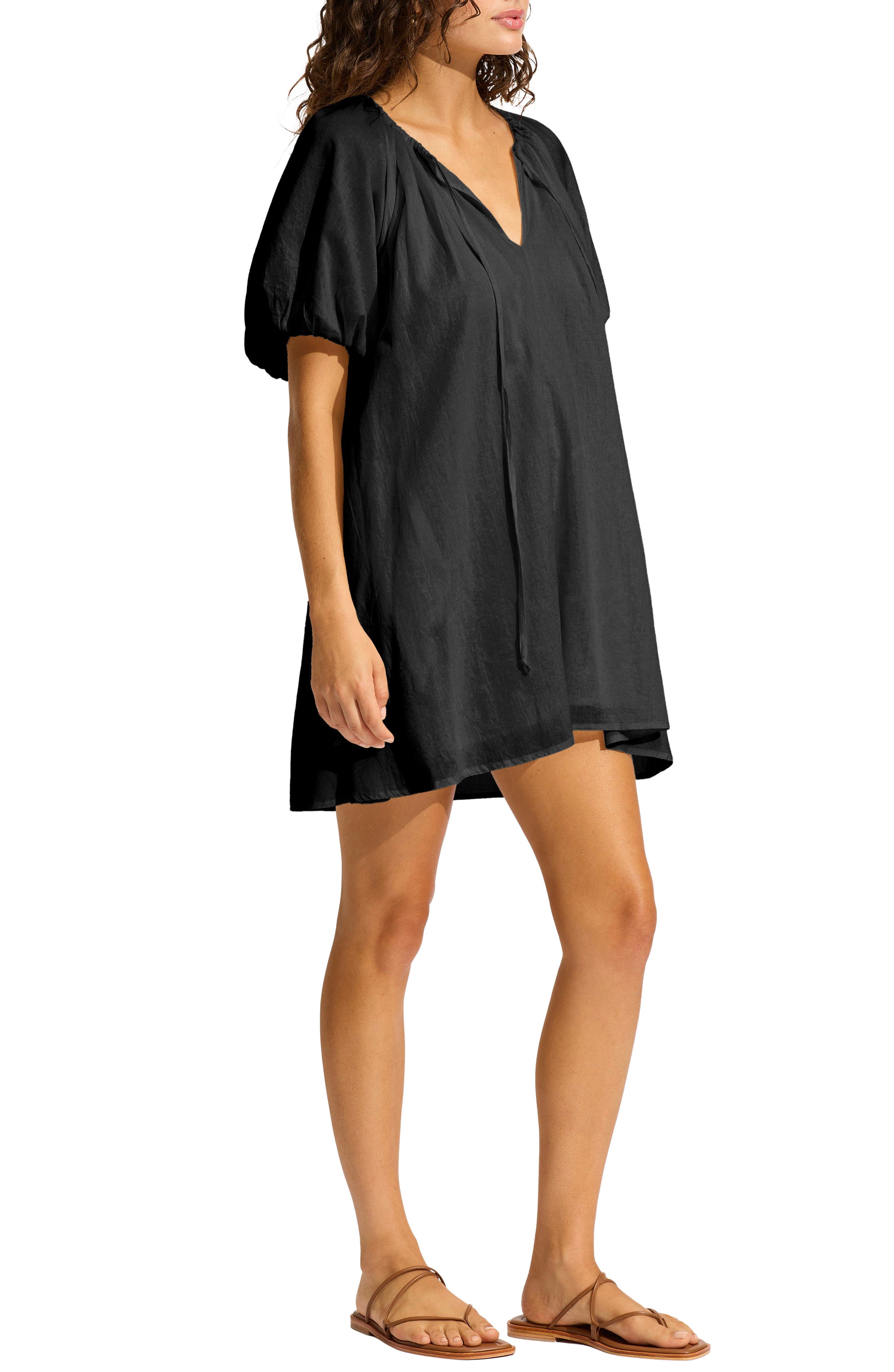 Seafolly Cotton Babydoll Cover-Up Minidress (Women) | Nordstrom