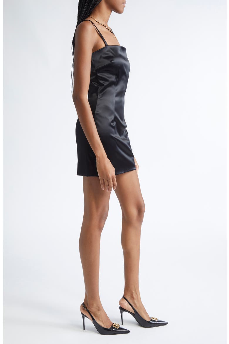 Stretch Satin Minidress, Alternate, color, N0000 NERO