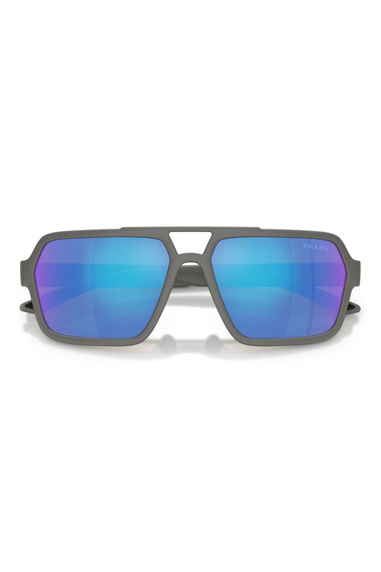 59mm Pilot Sunglasses, Alternate, color, GREY SILVER / GREEN BLUE