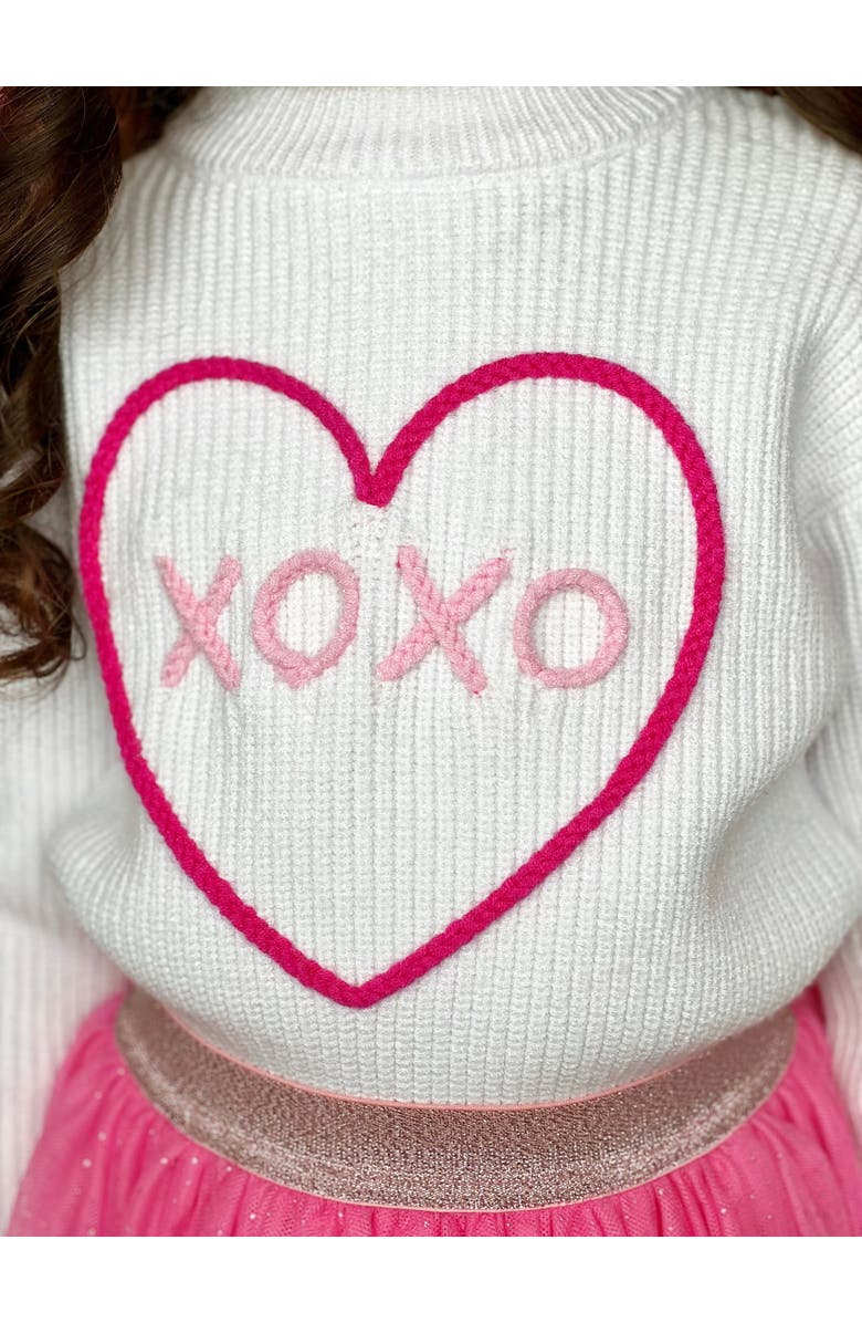 Mia Belle Girls Embroidered Sweater and Heart Patch Tutu Skirt Set, Alternate, color, Pink