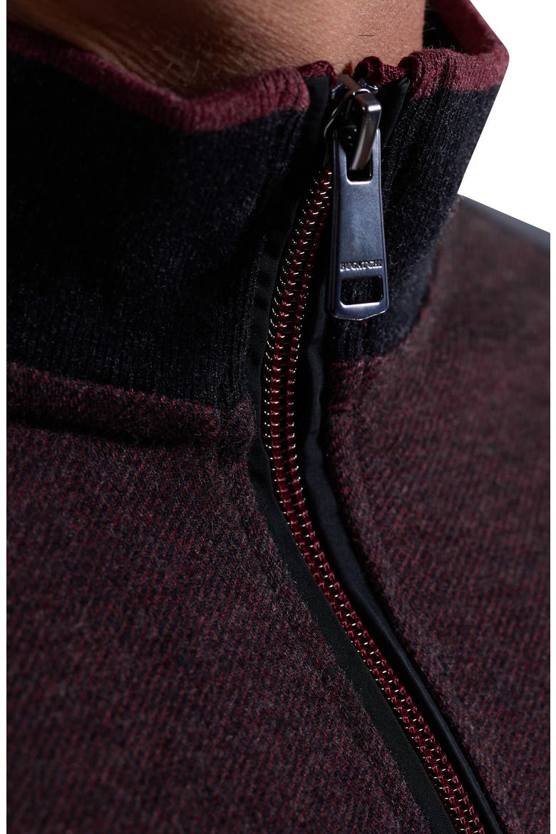 Mélange Quarter Zip Top, Alternate, color, BURGUNDY