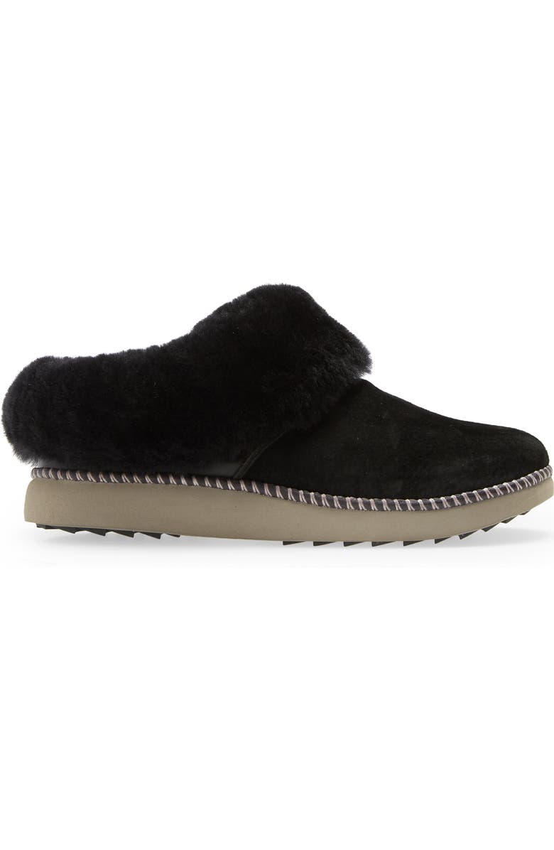 OluKai Ku'i Genuine Shearling Slipper, Alternate, color, Black/ Fog