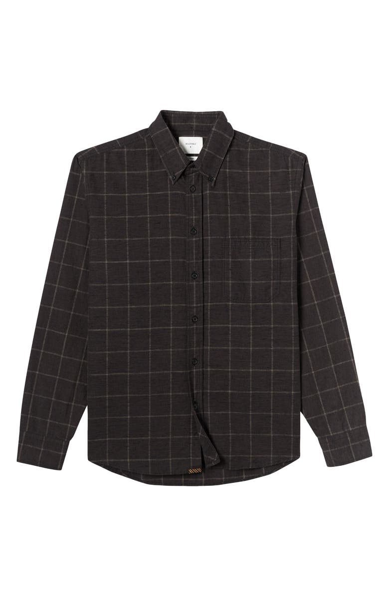 Billy Reid Tuscumbia Standard Fit Windowpane Cotton & Linen Button-Down Shirt, Alternate, color, 