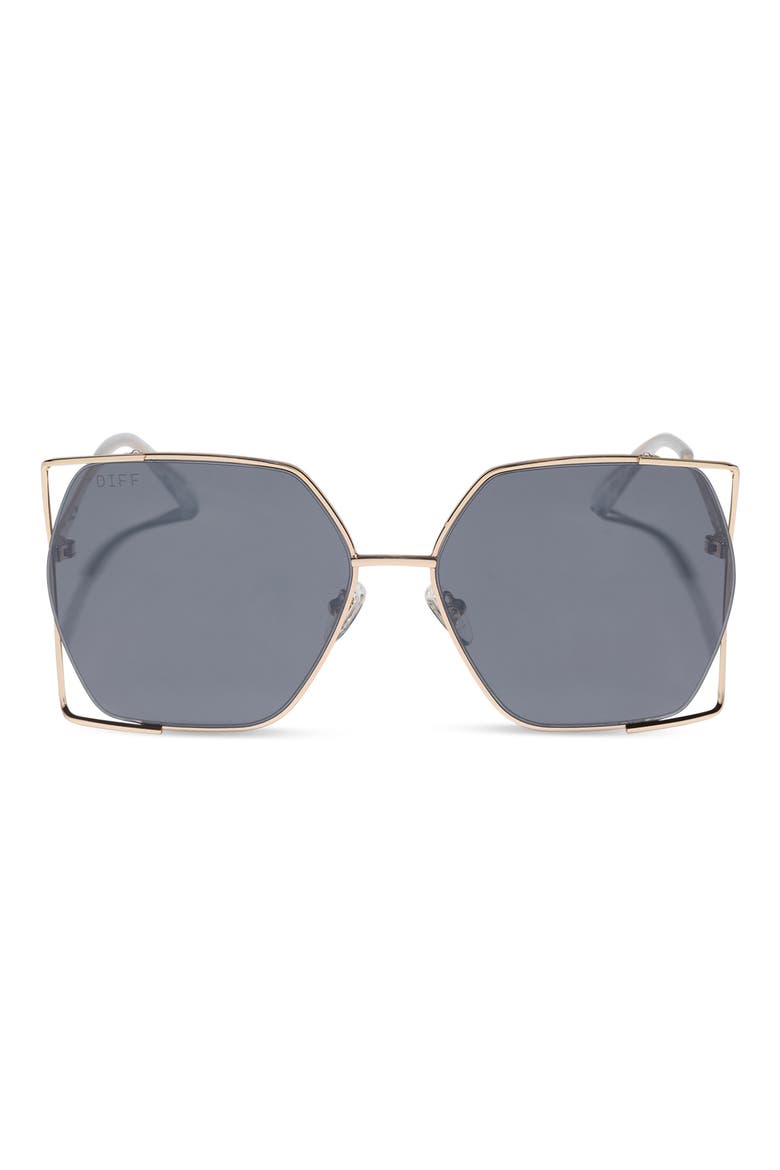 61mm Dawn Geometric Sunglasses, Main, color, GOLD GREY SILVER FLASH