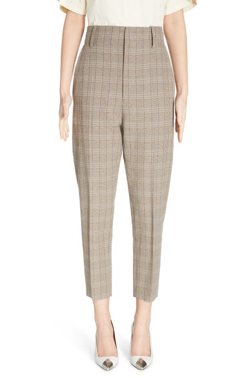 Isabel Marant Lagao Plaid Cotton Blend Ankle Trousers
