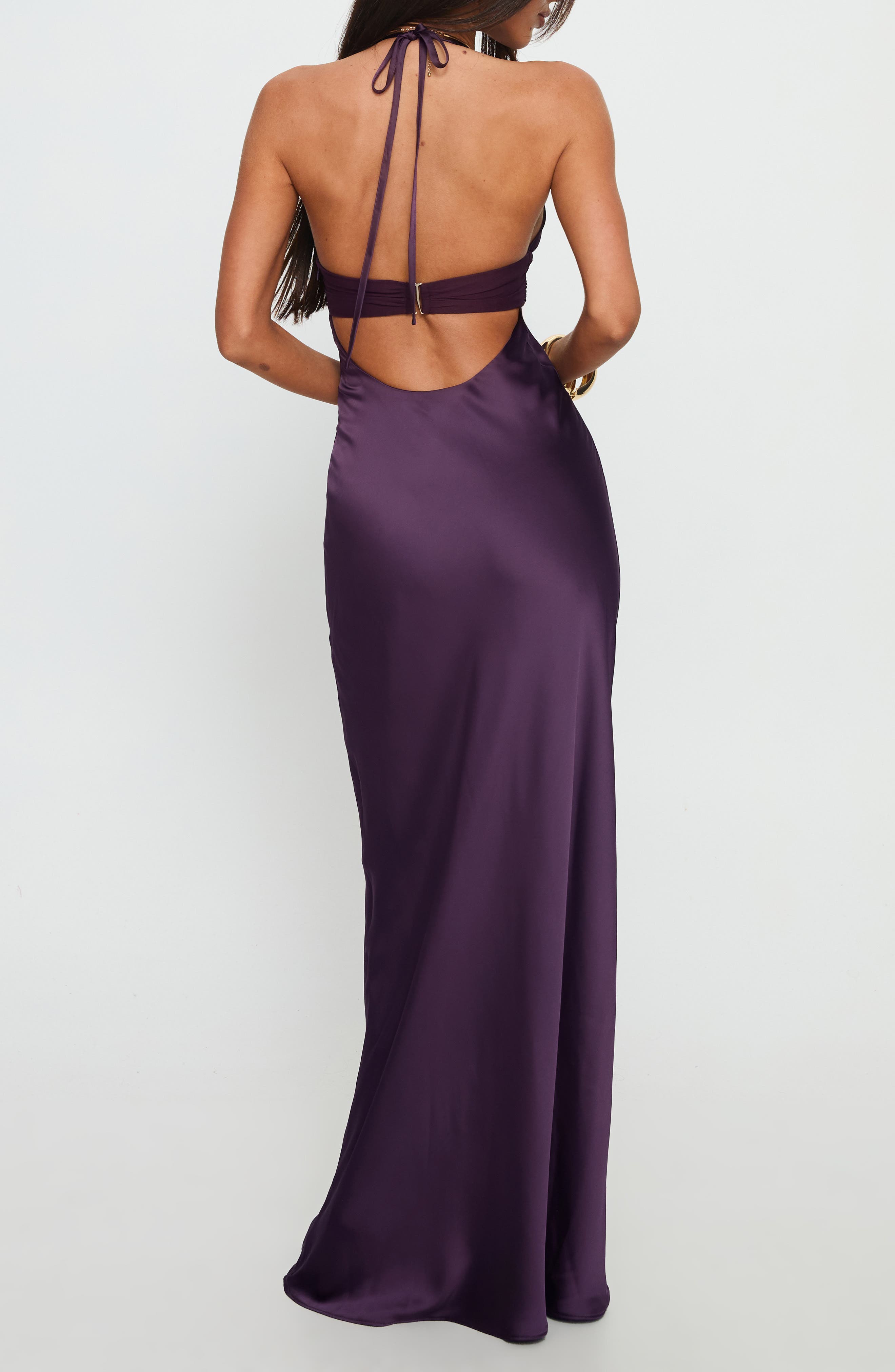 Odyssa Satin Halter Gown - image 2