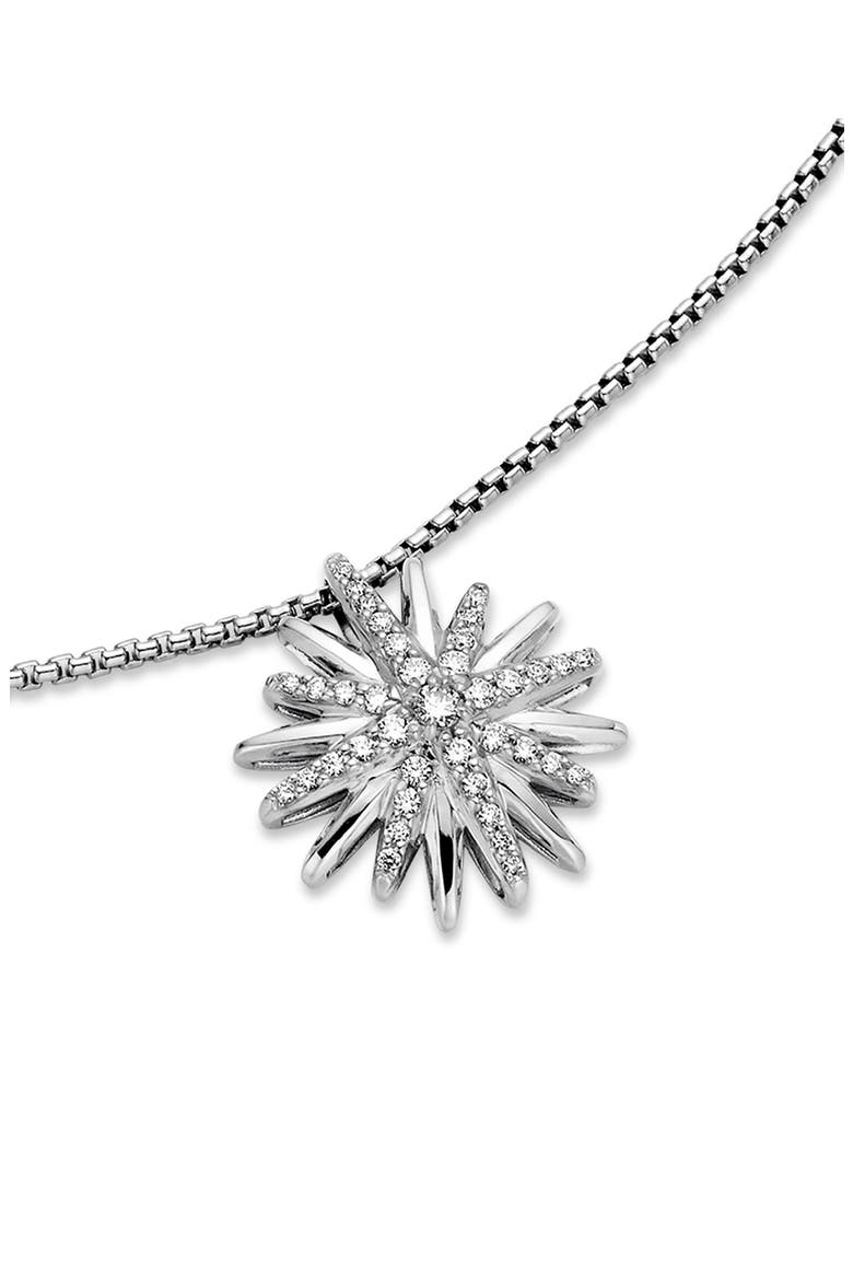 Starburst Diamond Pendant Necklace, Alternate, color, DIAMOND/ SILVER