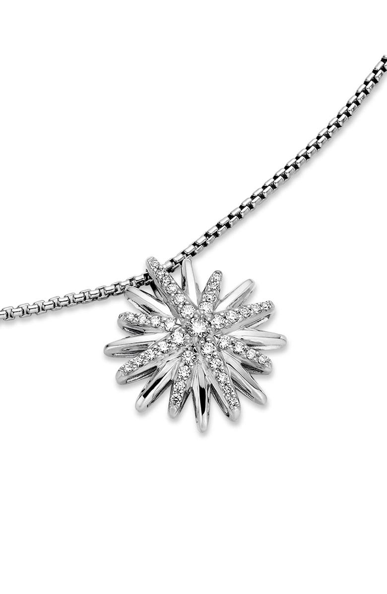 David Yurman Starburst Diamond Pendant Necklace, Alternate, color, Diamond/ Silver