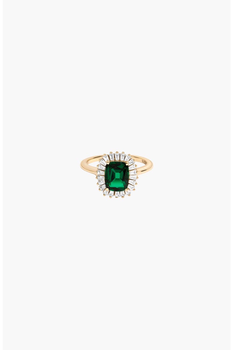 Alexandra Lab Grown Emerald Ring, Alternate, color, Yellow