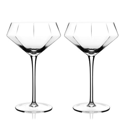 Seneca Crystal Diamond Martini Glasses Set of 2