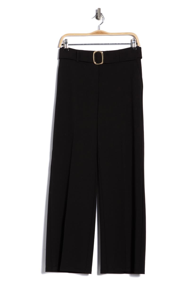 T Tahari Scuba Crepe Wide Leg Pants, Alternate, color, Black