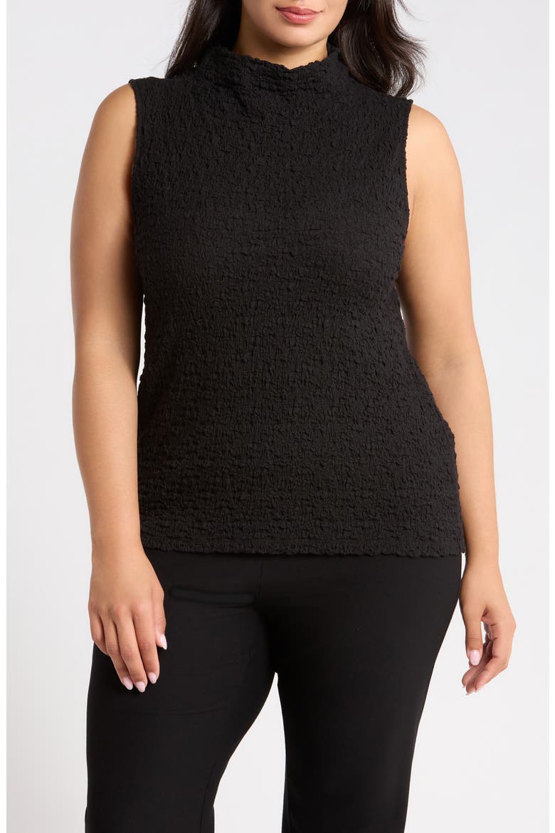 Textured Organic Cotton Blend Tank, Main, color, BLACK