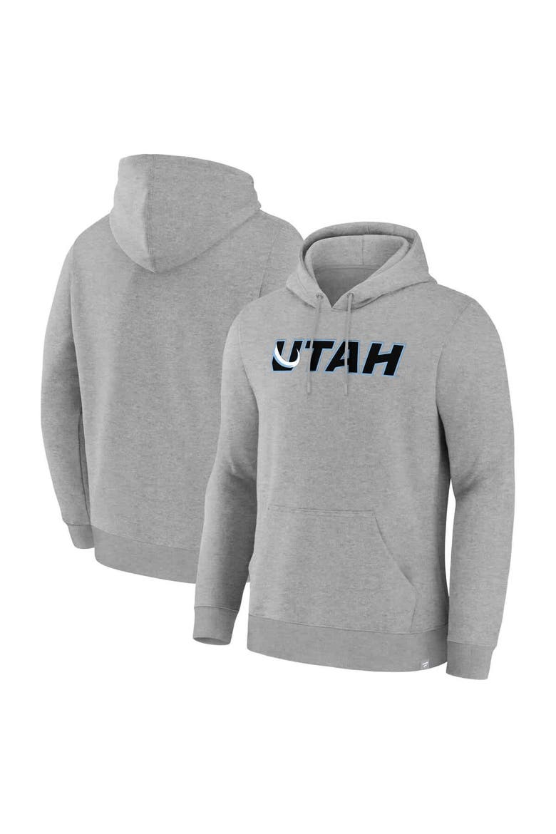 Men's Fanatics  Heather Gray Utah Mammoth Combo Legacy Fleece Pullover Hoodie, Alternate, color, Heather Gray