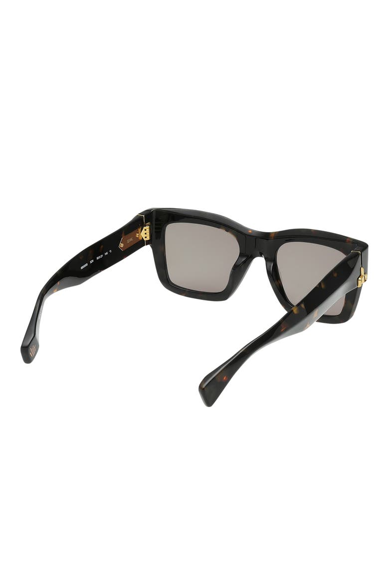 50mm Square Sunglasses, Alternate, color, SHINY MILKY TORT/ GREEN LENSES