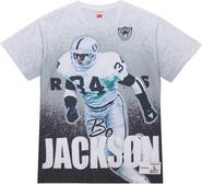 Mitchell & Ness Men's Mitchell & Ness Bo Jackson Gray Los Angeles Raiders Burst Retired Player T-Shirt