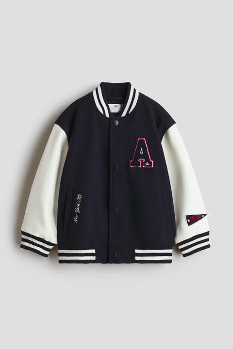 Motif-detail Baseball Jacket