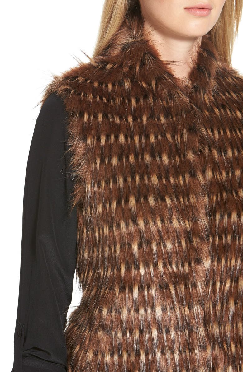 Ellen Tracy Tiered Faux Fur Vest, Alternate, color, 
