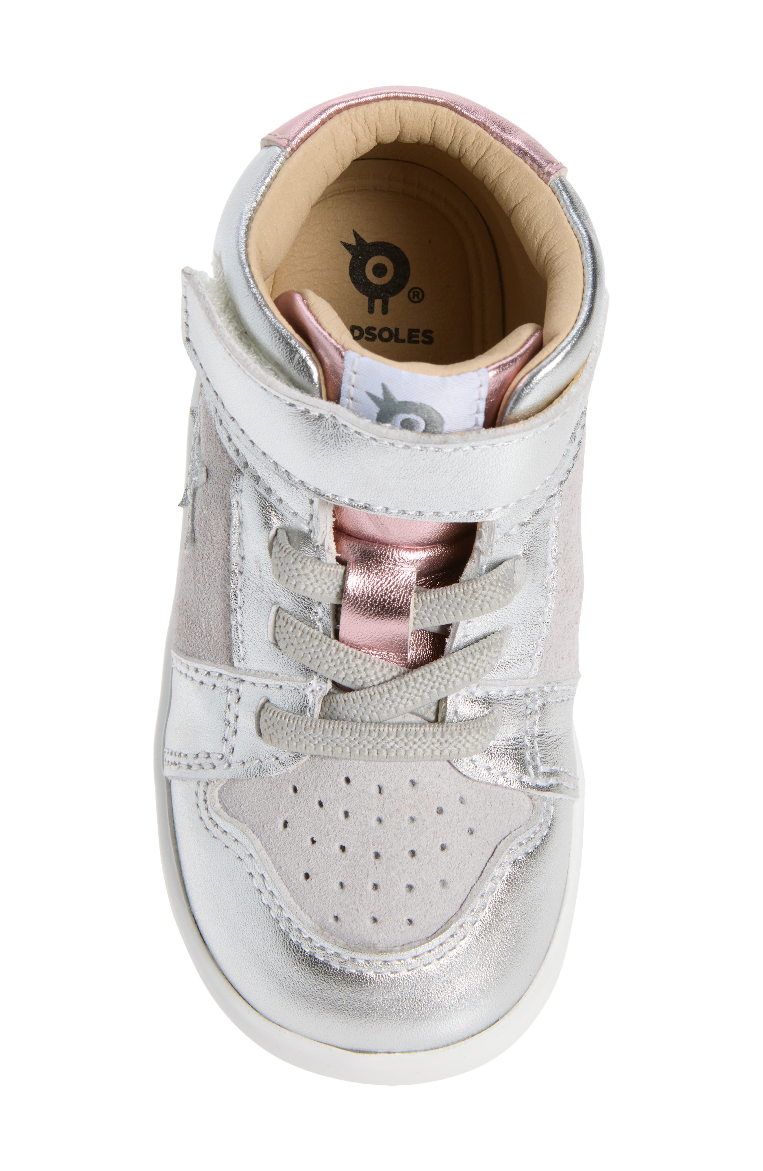 Kids' Galaxy High Top Sneaker, Alternate, color, SILVER / GREY SUEDE