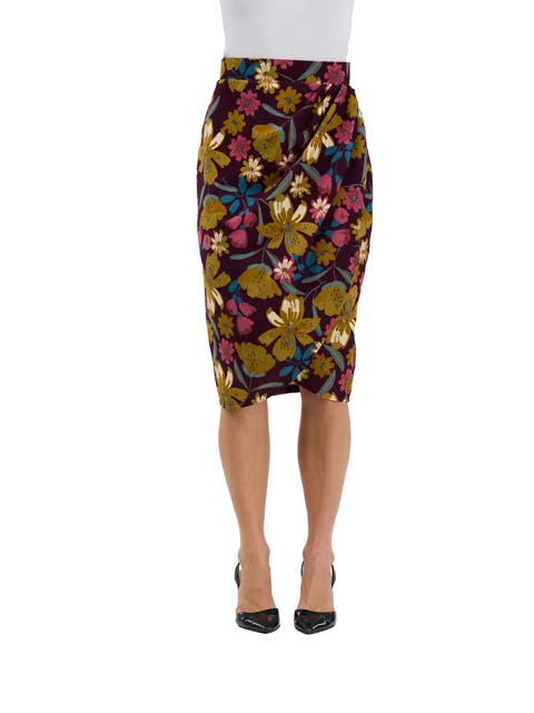 Elevate Womens Elastic High Waist Knee Length Pencil Skirt