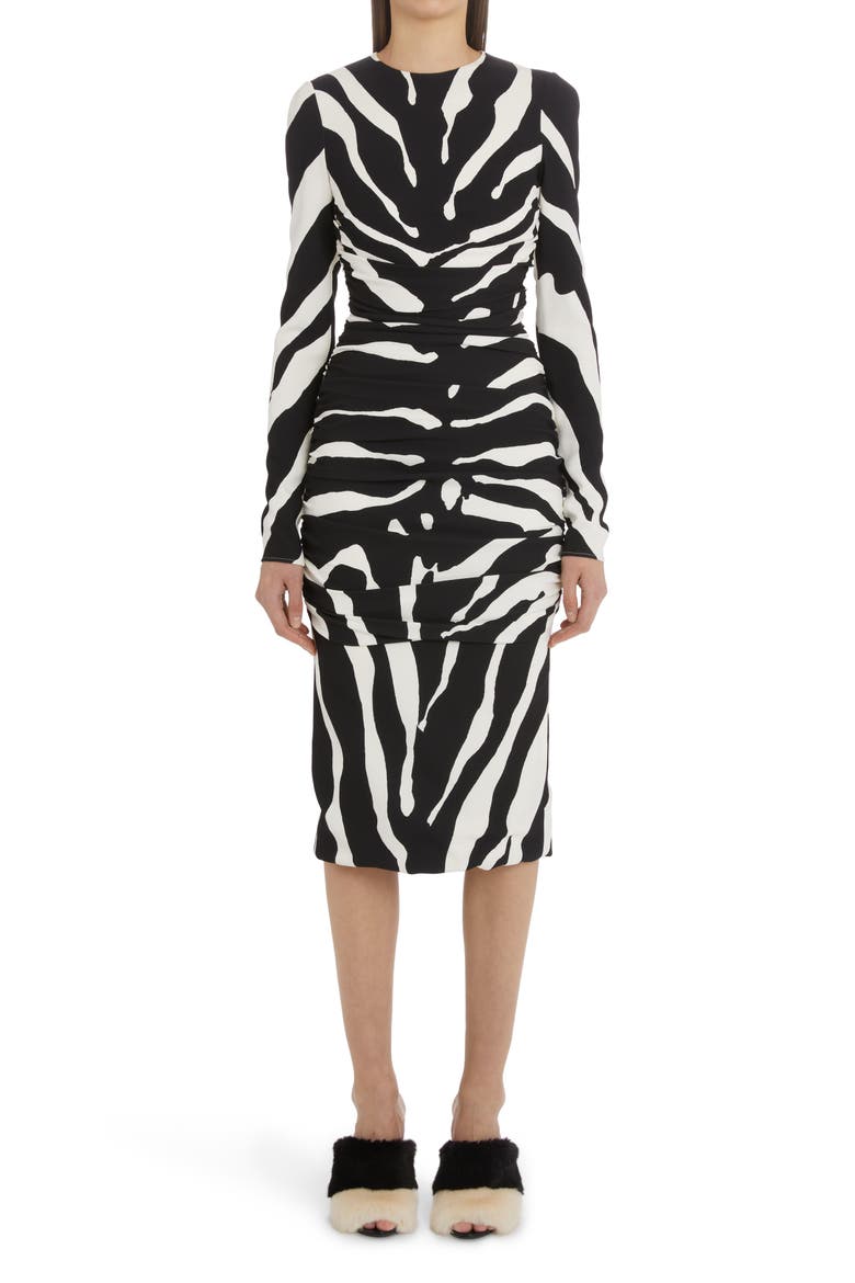 Cady Zebra Long Sleeve Dress, Main, color, HW3TU ZEBRA NEW