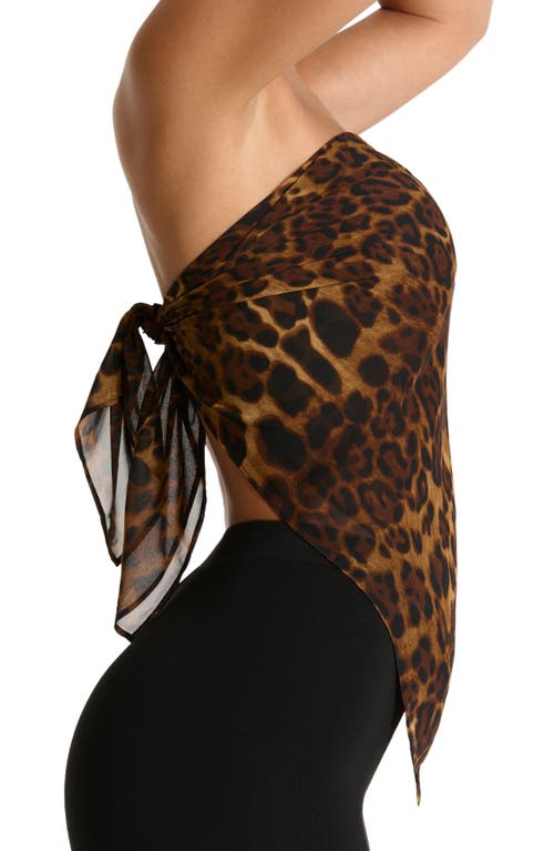 Naked Wardrobe Leopard Print Scarf In Gold