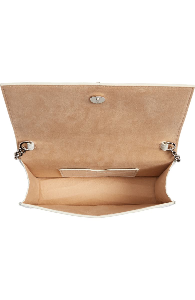 McQueen Alexander McQueen Mini Skull Croc Embossed Leather Shoulder Bag, Alternate, color, New Bone