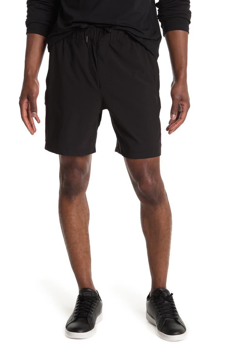 90 DEGREE BY REFLEX Zip Pocket Performance Shorts, Main, color,