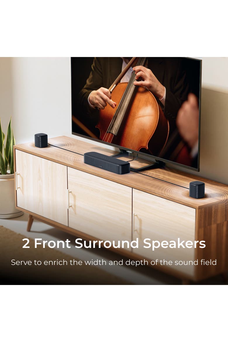 Aura S4T 7.1ch Soundbar with 4 Surround Speakers, Alternate, color, Black